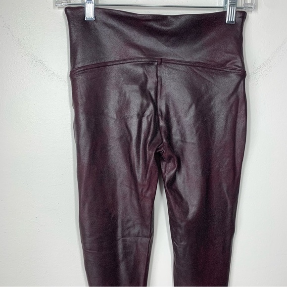 Spanx Faux Leather Leggings in Color Wine Size Medium - Picture 9 of 16